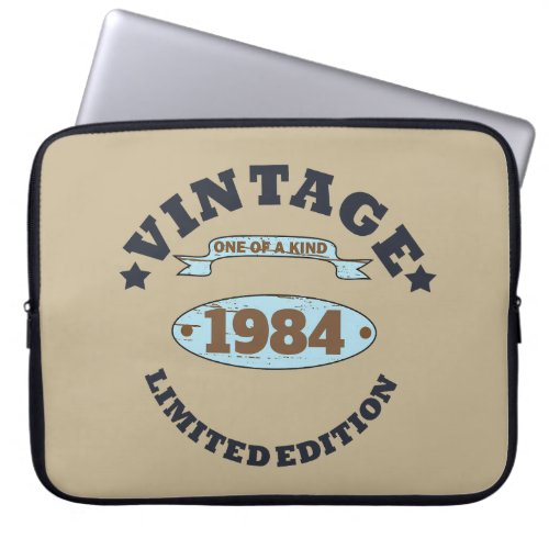 Personalized vintage 40th birthday gifts laptop sleeve