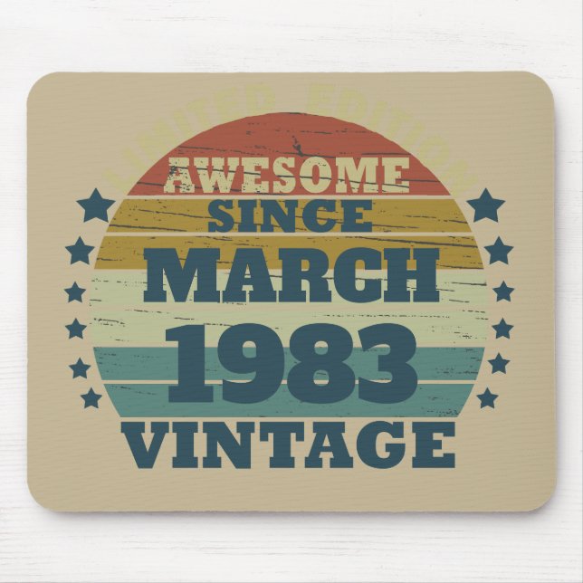 Personalized vintage 40th birthday gifts mouse pad (Front)