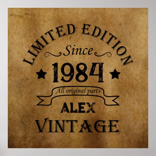 Personalized vintage 40th birthday gifts poster
