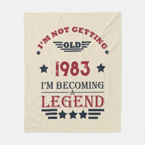 Personalized vintage 40th birthday gifts red fleece blanket