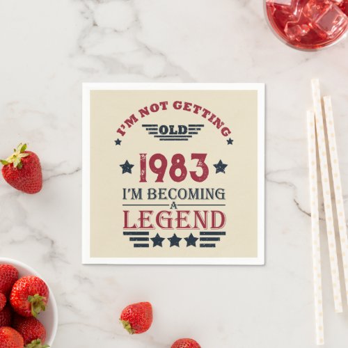 Personalized vintage 40th birthday gifts red napkins