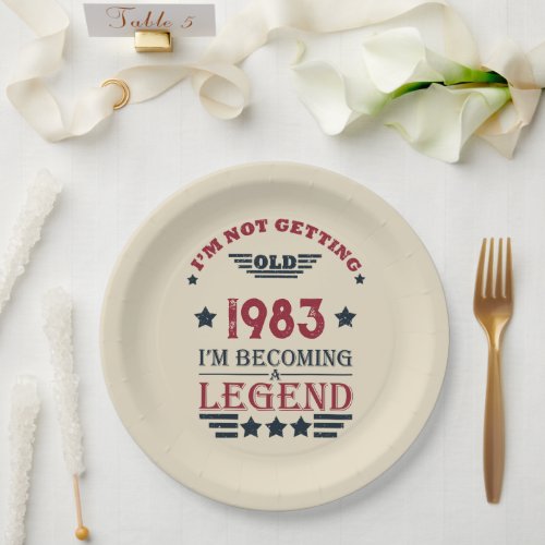 Personalized vintage 40th birthday gifts red paper plates