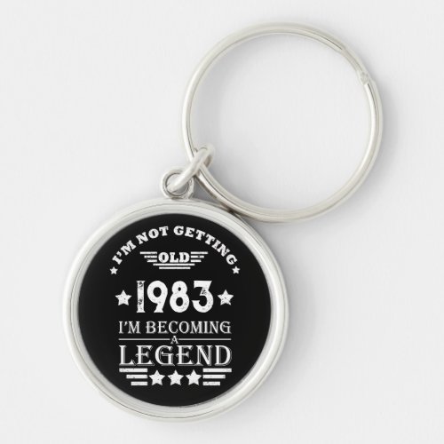 Personalized vintage 40th birthday gifts white keychain