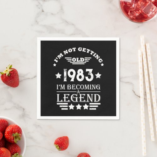Personalized vintage 40th birthday gifts white napkins