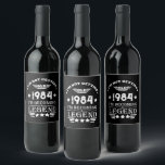 Personalized vintage 40th birthday gifts white wine label<br><div class="desc">You can add some originality with this limited edition, premium quality, and original, classy, retro, and vintage-looking birthday graphic design with a cool typography font. This is a great gift idea for men, women, husbands, wives, girlfriends, and boyfriends who will love this one-of-a-kind piece of art. Unique and funny holiday...</div>