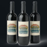 Personalized vintage 40th birthday gifts wine label<br><div class="desc">This vintage classic graphic design with awesome typography font lettering can add originality to your wardrobe collection. It is a great gift idea for men, women, husbands, wives, girlfriends, and boyfriends who will love this one-of-a-kind artwork. It is the best and most funny holiday present for your happy birthday party....</div>