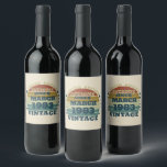 Personalized vintage 40th birthday gifts wine label<br><div class="desc">This vintage classic graphic design with awesome typography font lettering can add originality to your wardrobe collection. It is a great gift idea for men, women, husbands, wives, girlfriends, and boyfriends who will love this one-of-a-kind artwork. It is the best and most funny holiday present for your happy birthday party....</div>