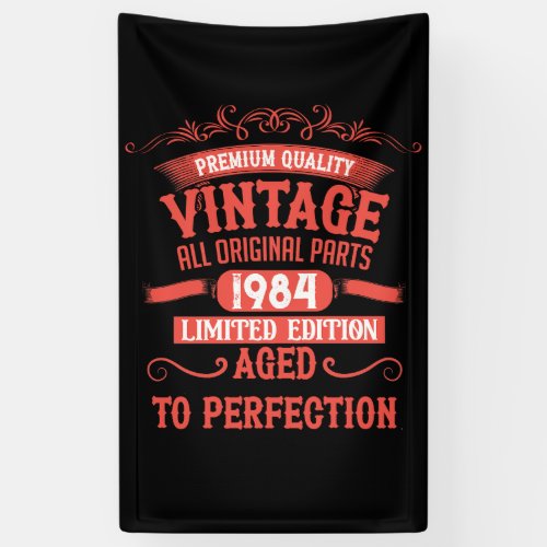 Personalized vintage 40th birthday red banner