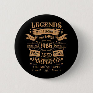 Personalized vintage 40th birthday whiskey themed button