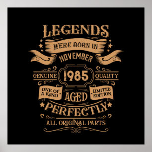 Personalized vintage 40th birthday whiskey themed poster