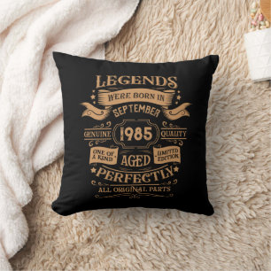 Personalized vintage 40th birthday whiskey themed throw pillow