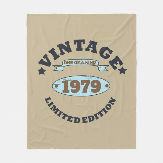 Personalized vintage 45th birthday gift fleece blanket Zazzle - Main Image