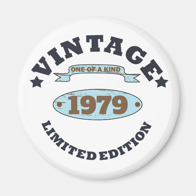 Personalized vintage 45th birthday gift magnet (Front)