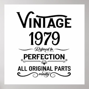 Personalized vintage 45th birthday gifts black poster