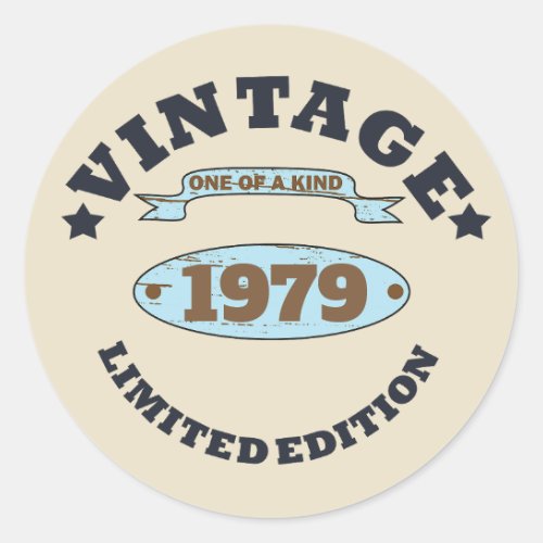 Personalized vintage 45th birthday gifts classic round sticker