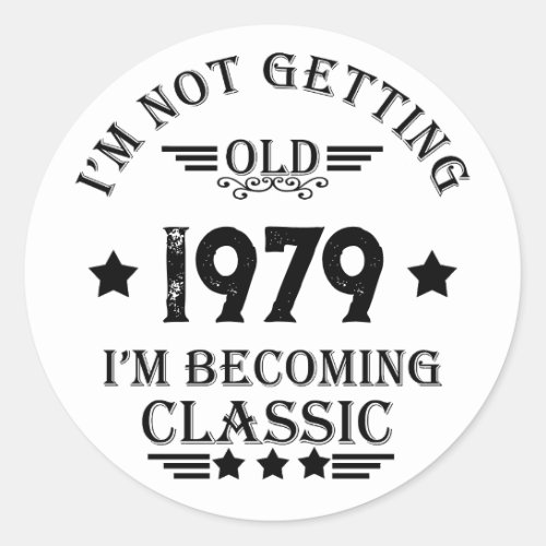 Personalized vintage 45th birthday gifts classic round sticker