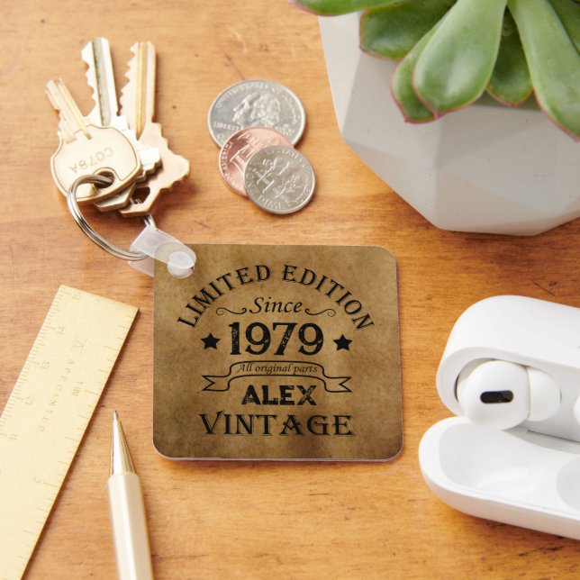 Personalized vintage 45th birthday gifts keychain (Desk)