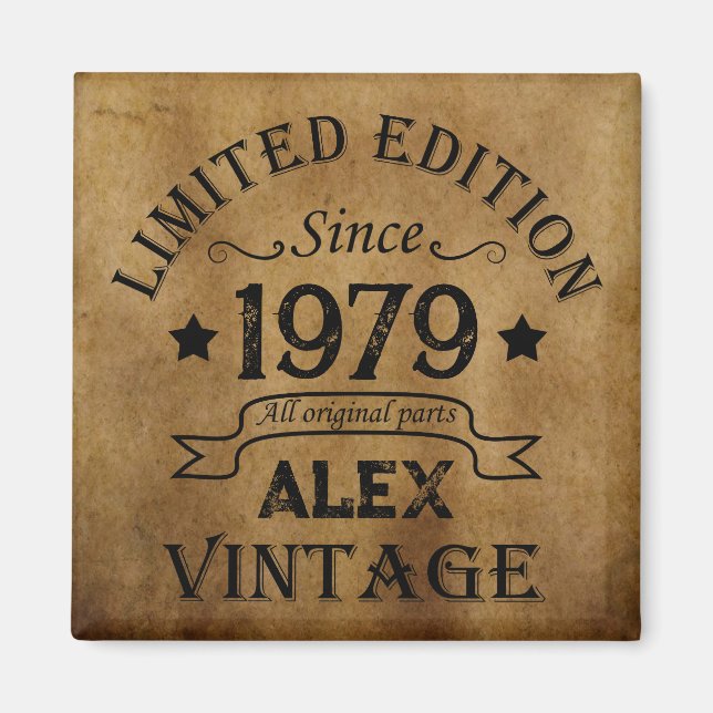 Personalized vintage 45th birthday gifts magnet (Front)