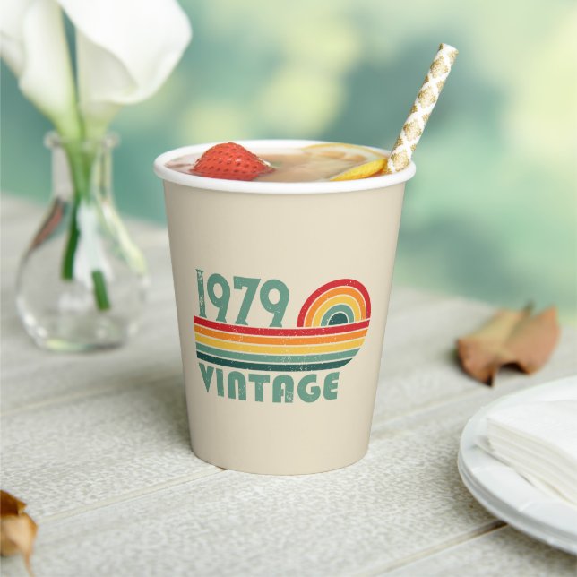 Personalized vintage 45th birthday gifts paper cups (Insitu)
