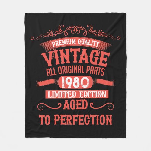 Personalized vintage 45th birthday gifts red fleece blanket