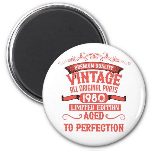 Personalized vintage 45th birthday gifts red magnet