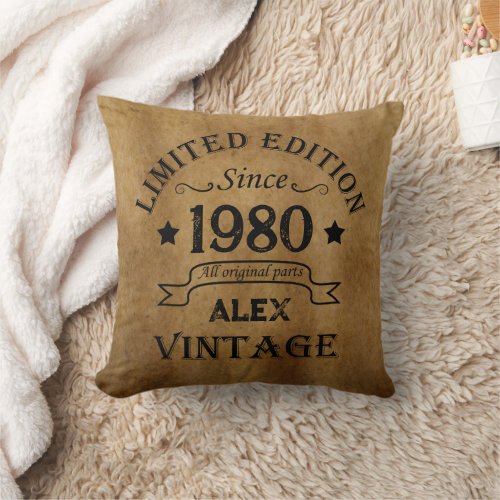 Personalized vintage 45th birthday gifts throw pillow