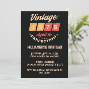 Personalized vintage 50th birthday cocktail party invitation
