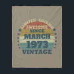 Personalized vintage 50th birthday gift fleece blanket<br><div class="desc">You can add some originality to your wardrobe collection with this vintage retro sunset graphic design with awesome typography font lettering, a great gift for men, women, husbands, wives, girlfriend, and a boyfriend who will love this one-of-a-kind artwork. The best and most fun holiday present for your happy birthday party....</div>