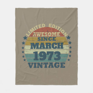 Personalized vintage 50th birthday gift fleece blanket