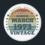 Personalized vintage 50th birthday gift magnet<br><div class="desc">You can add some originality to your wardrobe collection with this vintage retro sunset graphic design with awesome typography font lettering, a great gift for men, women, husbands, wives, girlfriend, and a boyfriend who will love this one-of-a-kind artwork. The best and most fun holiday present for your happy birthday party....</div>