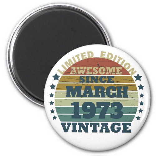 Personalized vintage 50th birthday gift magnet