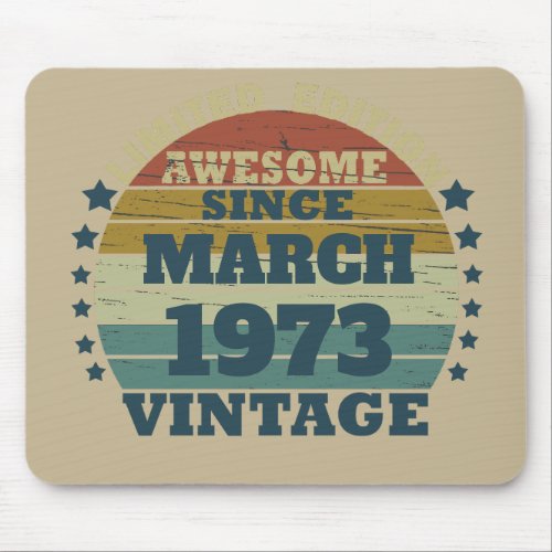 Personalized vintage 50th birthday gift mouse pad