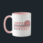 Personalized vintage 50th birthday gift mug<br><div class="desc">Make your birthday special with this unique design. Add a touch of sophisticated elegance to your birthday celebration with our exquisite, one-of-a-kind designs. These graphics bring sophistication and originality to any product, creating a memorable and stylish gift. They are perfect for those who appreciate a touch of timeless glamour on...</div>