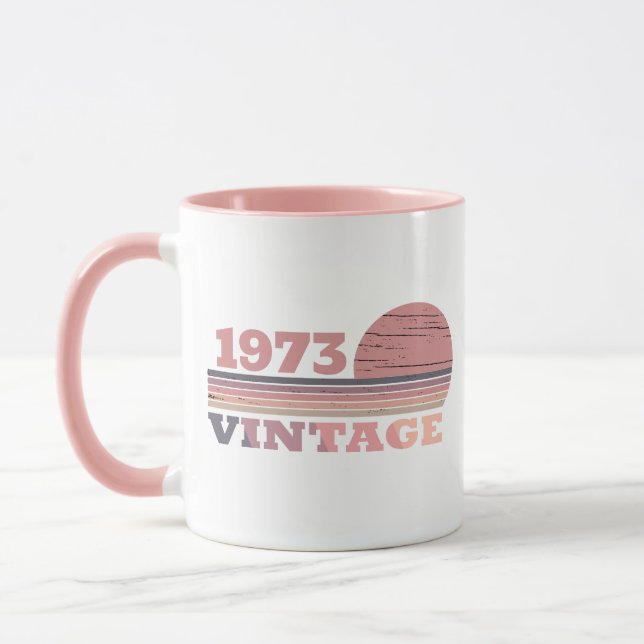 Personalized vintage 50th birthday gift mug (Left)