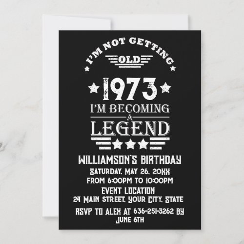 Personalized vintage 50th birthday gifts invitation