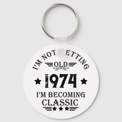 Personalized vintage 50th birthday gifts keychain