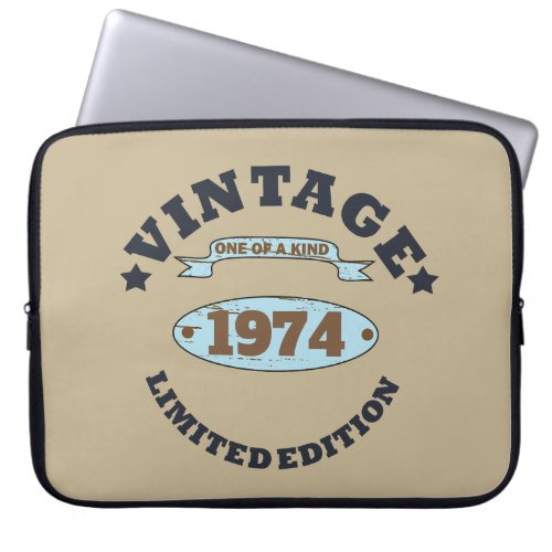 Personalized vintage 50th birthday gifts laptop sleeve