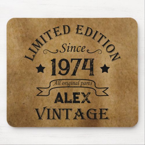 Personalized vintage 50th birthday gifts mouse pad