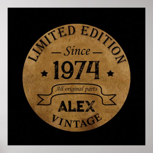 Personalized vintage 50th birthday gifts poster