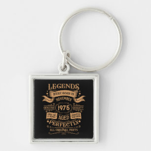Personalized vintage 50th birthday whiskey themed keychain