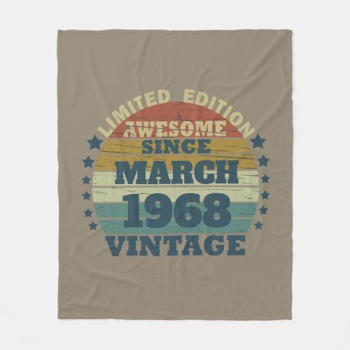 Personalized vintage 55th birthday gift fleece blanket
