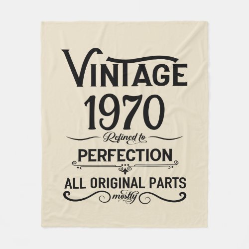 Personalized vintage 55th birthday gifts black fleece blanket