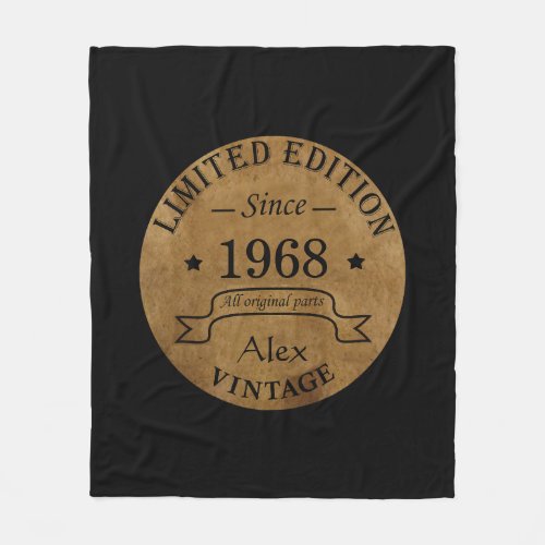 Personalized vintage 55th birthday gifts fleece blanket