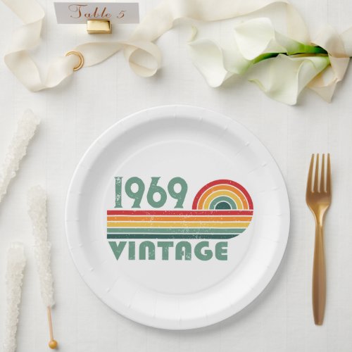 Personalized vintage 55th birthday gifts paper plates