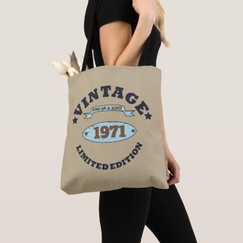 Personalized vintage 55th birthday gifts tote bag