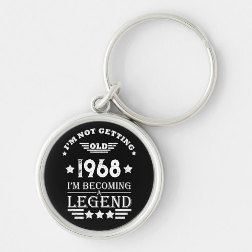 Personalized vintage 55th birthday gifts white keychain