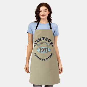 Personalized vintage 55th birthday party apron