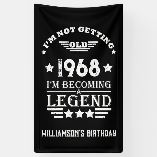 Personalized vintage 55th birthday party banner (Vertical)