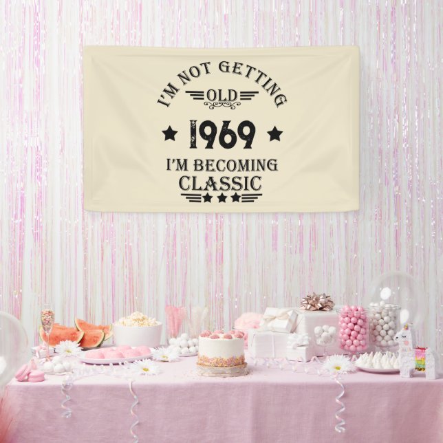 Personalized vintage 55th birthday party banner (Party)