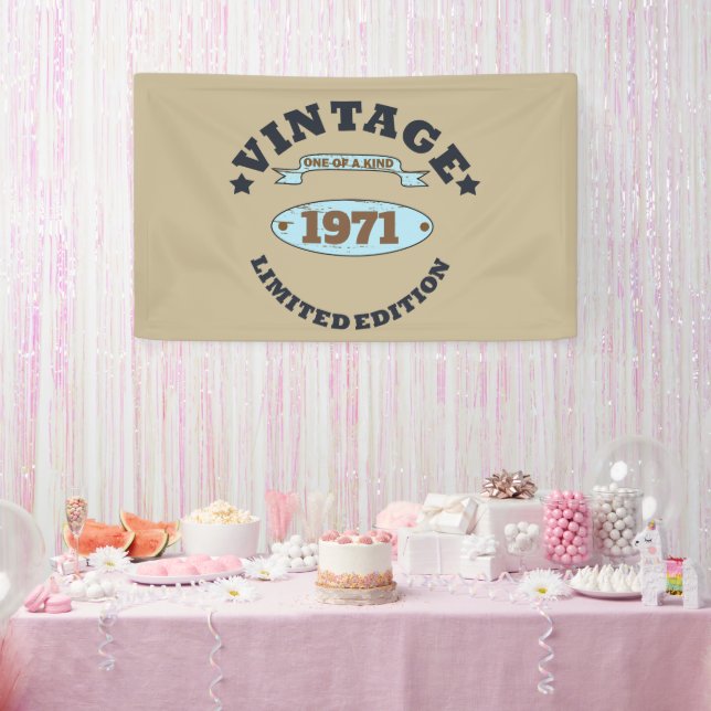 Personalized vintage 55th birthday party banner (Party)